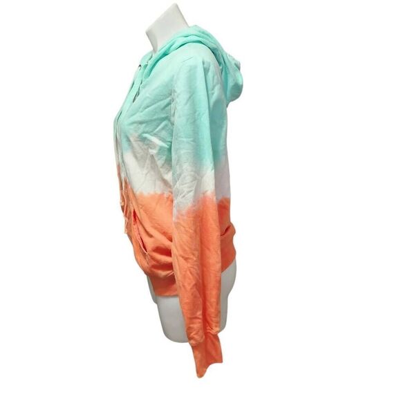 No Boundaries soft tie dye full zip hoodie orange green white large 11-13 - Picture 2 of 6